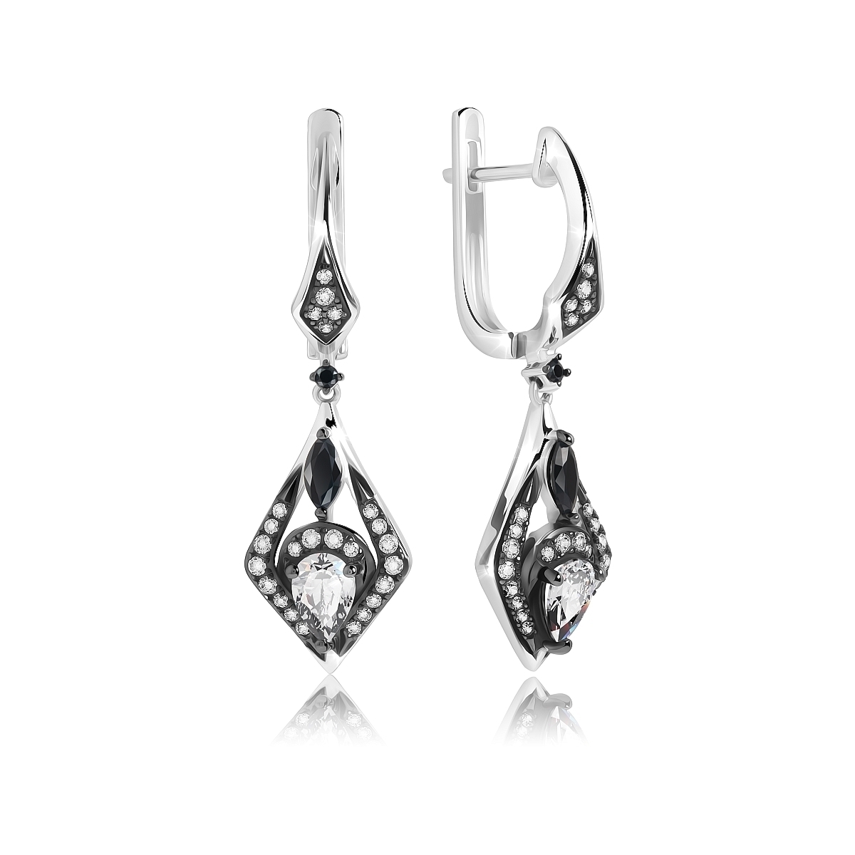 

Серьги подвески из серебра VALTERA 103721, фианит, 103721