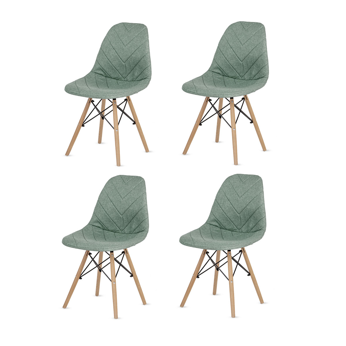 

Стулья для кухни LuxAlto, 4 шт. в чехлах рогожка зеленых, 13807, Ch-Eames