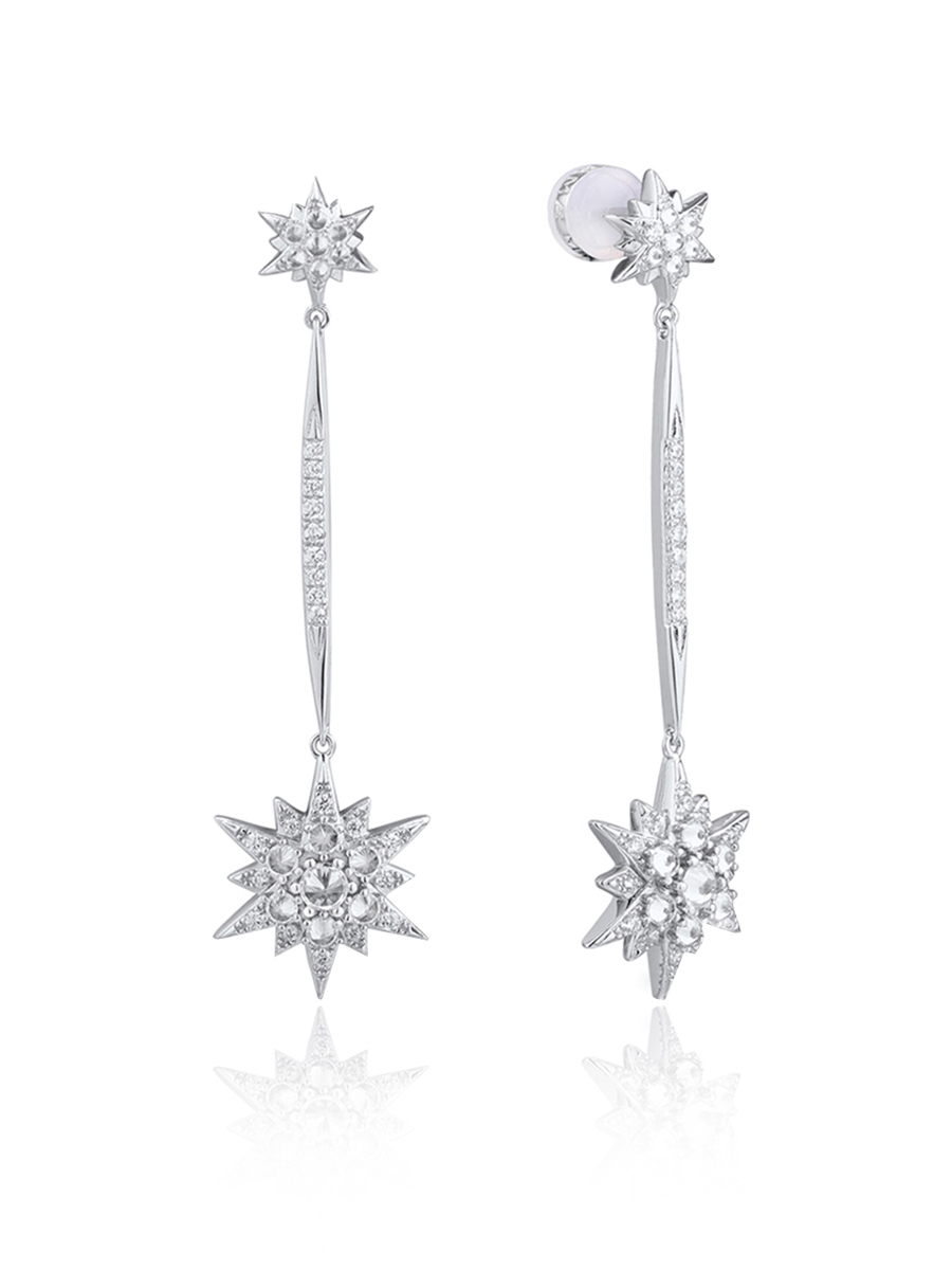 

Серьги подвески из серебра VALTERA 107050, фианит, 107050
