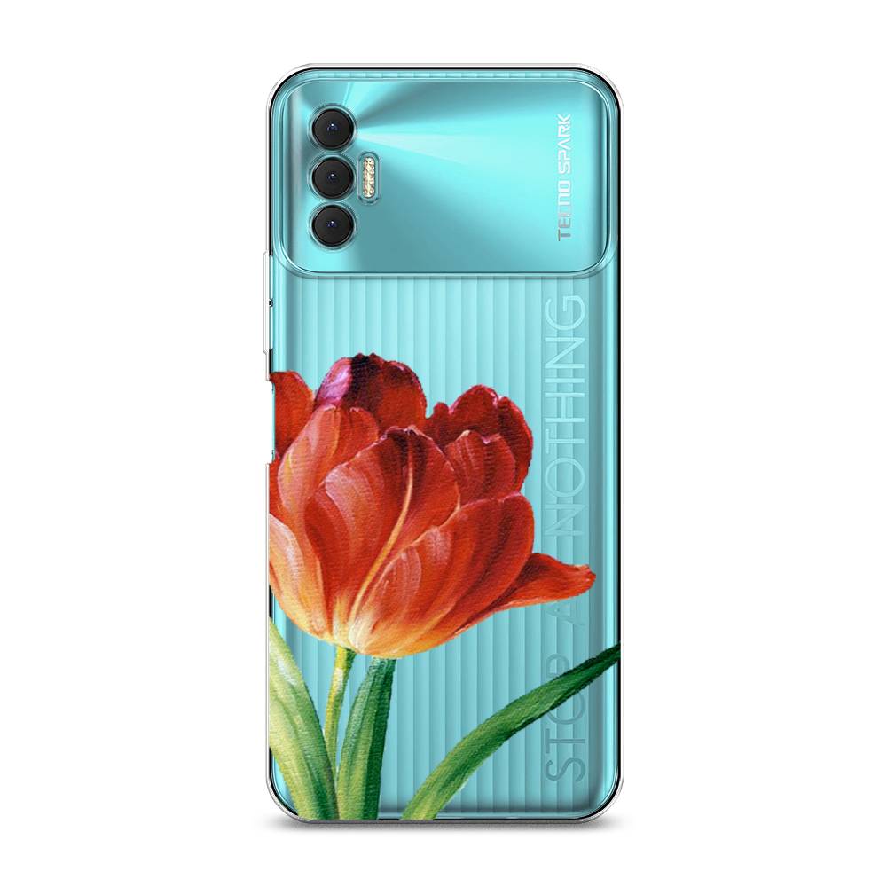 

Чехол Awog на Tecno Spark 8P "Красный тюльпан", Разноцветный, 301450-8
