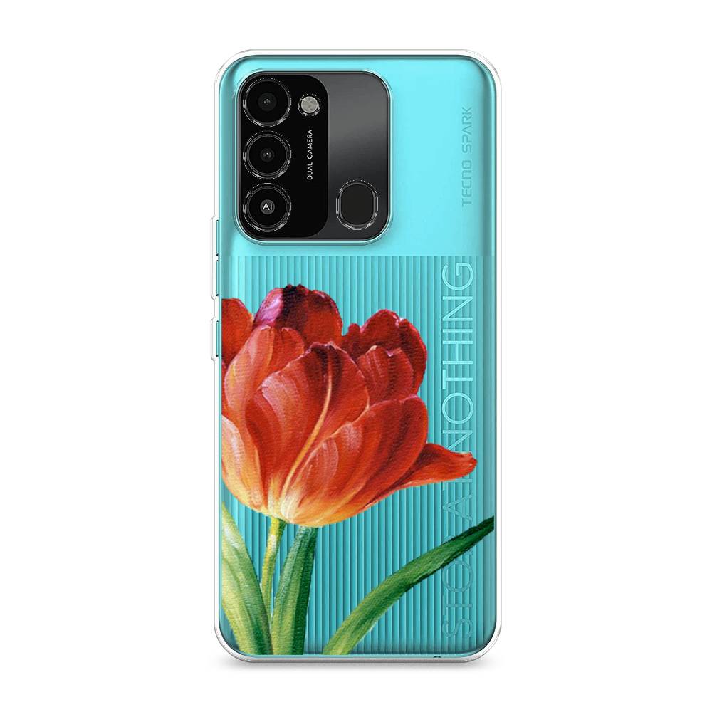

Чехол Awog на Tecno Spark Go 2022/8С/9 "Красный тюльпан", Разноцветный, 301250-8