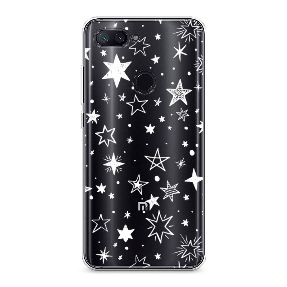 

Чехол Awog на Xiaomi Mi 8 Lite "Звездочки графика белая", Разноцветный, 34550-7