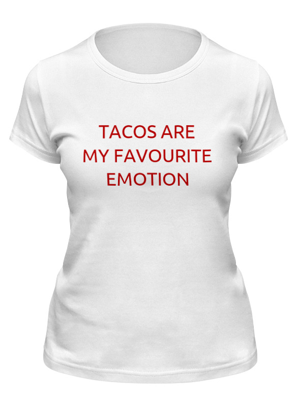 

Футболка женская Printio Tacos are my favourite emotion белая XL, Белый, Tacos are my favourite emotion