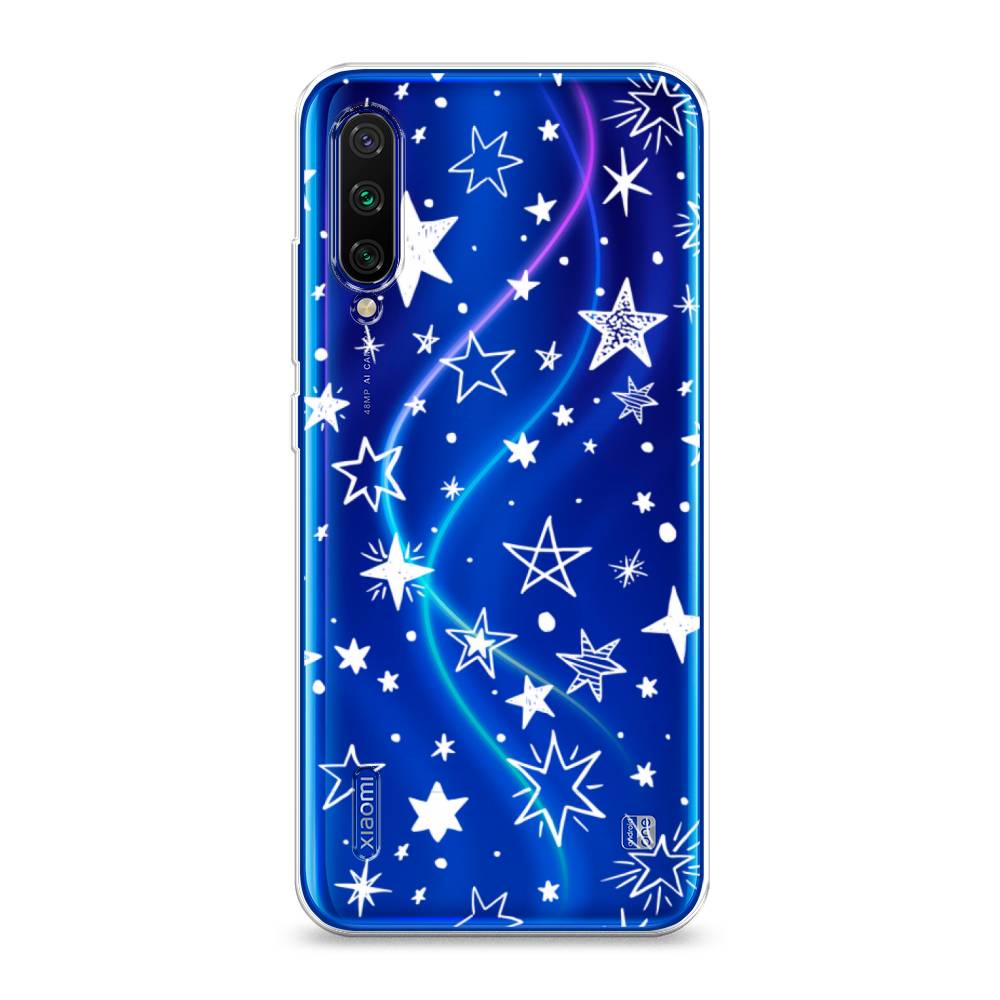 фото Силиконовый чехол "звездочки графика белая" на xiaomi mi cc9e awog