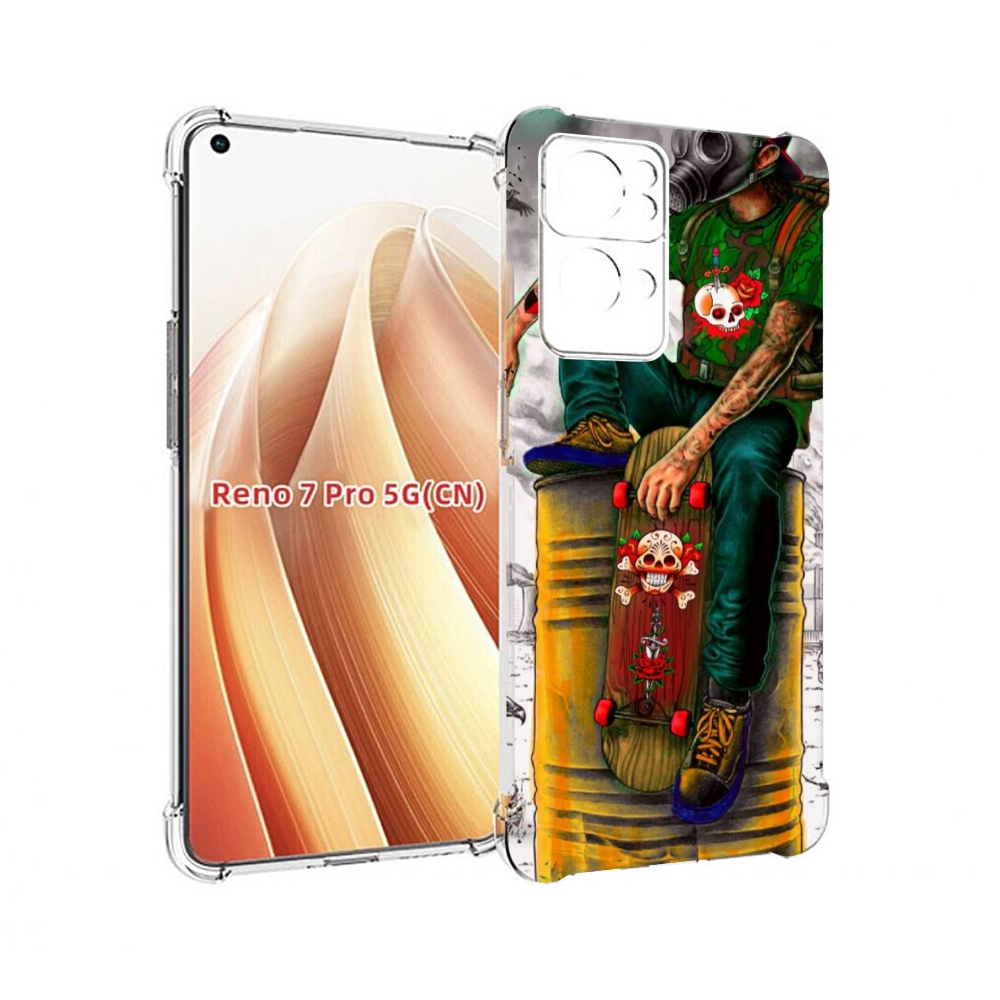 

Чехол MyPads скейтер в противогазе для OPPO Reno7 Pro 5G, Прозрачный, Tocco