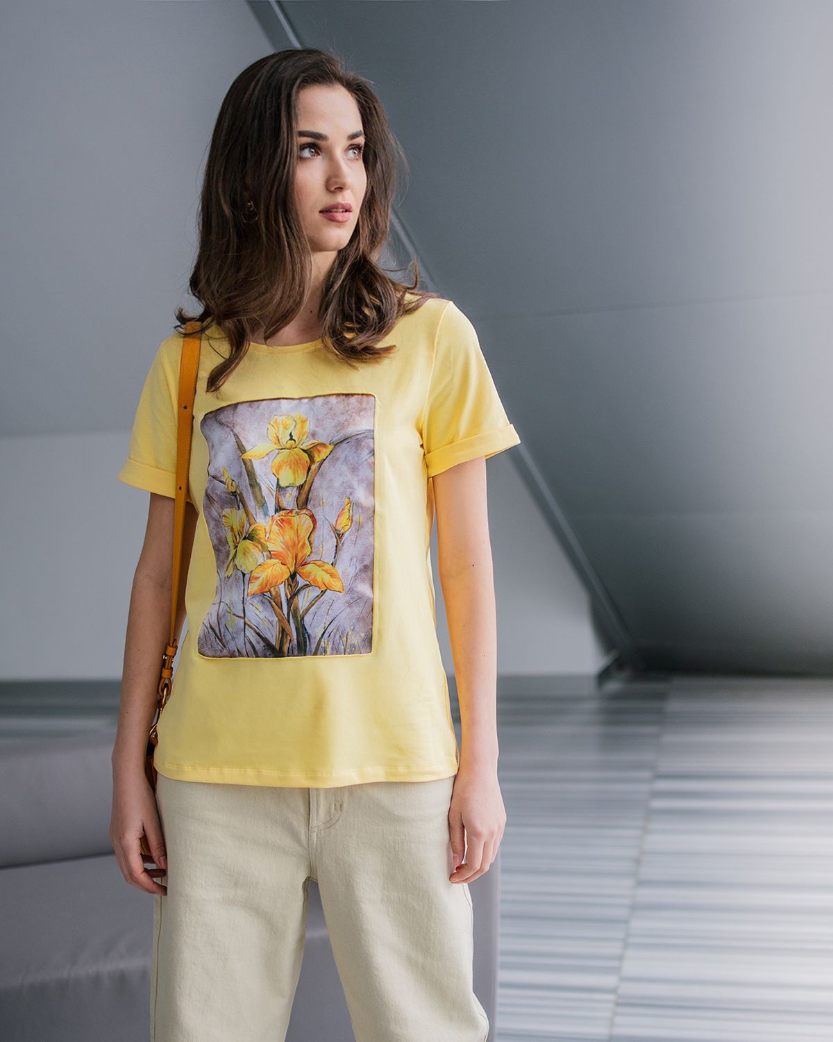 

Футболка женская SAHAR Art lab OFSK желтая L, Желтый, OFSK