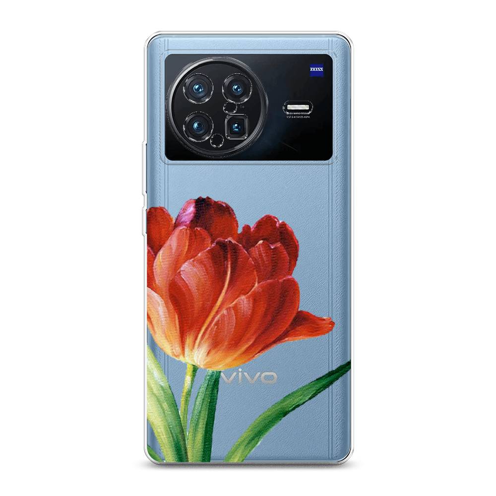 фото Силиконовый чехол "красный тюльпан" на vivo x note awog