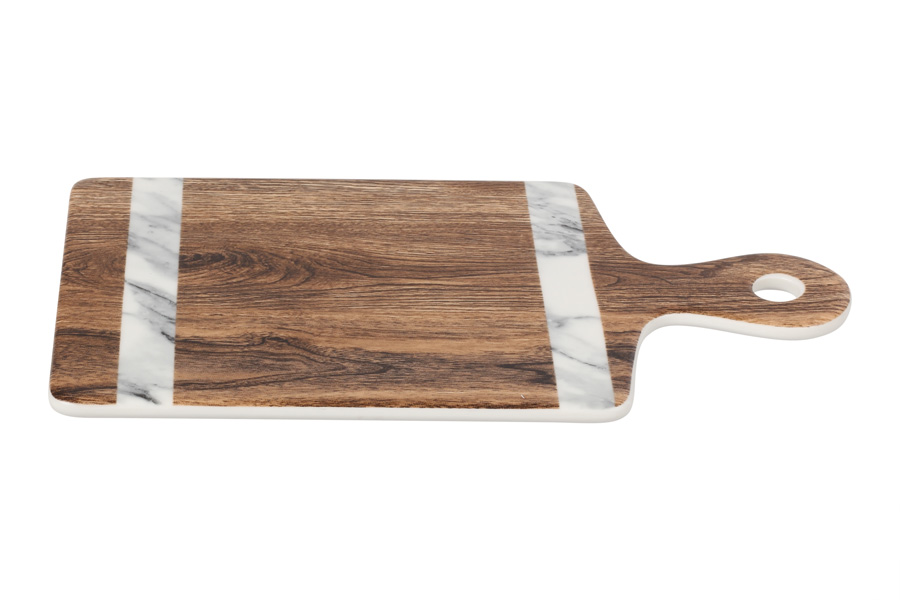 

Доска сервировочная с ручкой Home & Style, Wood&Marble, HS10-7463-1556, 25х14 см, Белый;коричневый;серый