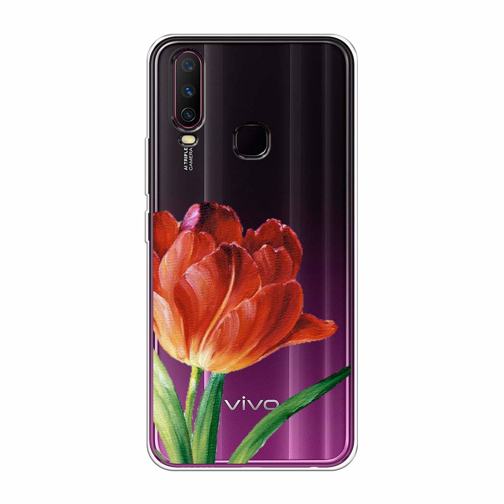 фото Силиконовый чехол "красный тюльпан" на vivo y17 awog