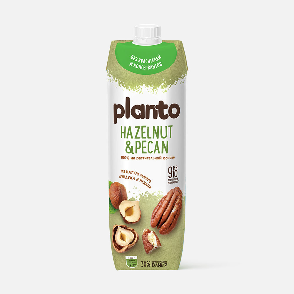 

Напиток растительный Planto ореховый, с фундуком и пеканом, 1%, 1 л