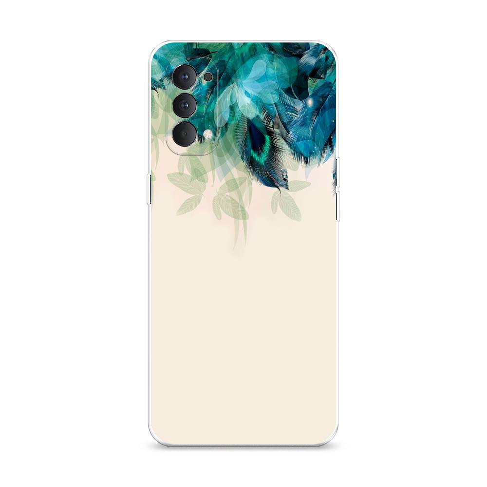 

Чехол Awog на Oppo Reno 4 4G "Перья голубого цвета", Разноцветный, 259450-2