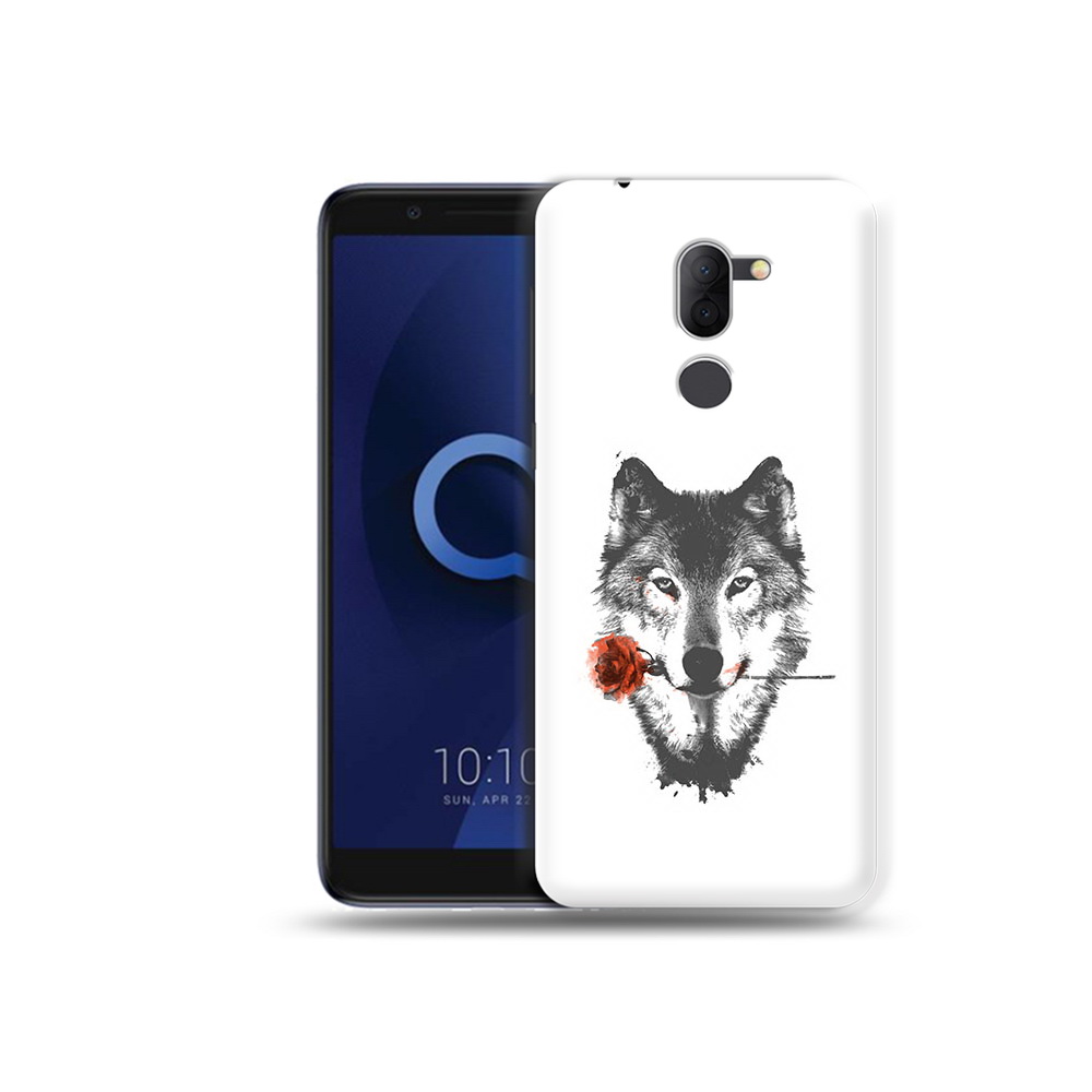 

Чехол MyPads Tocco для Alcatel 3X волк с розой (PT112114.674.270), Прозрачный, Tocco