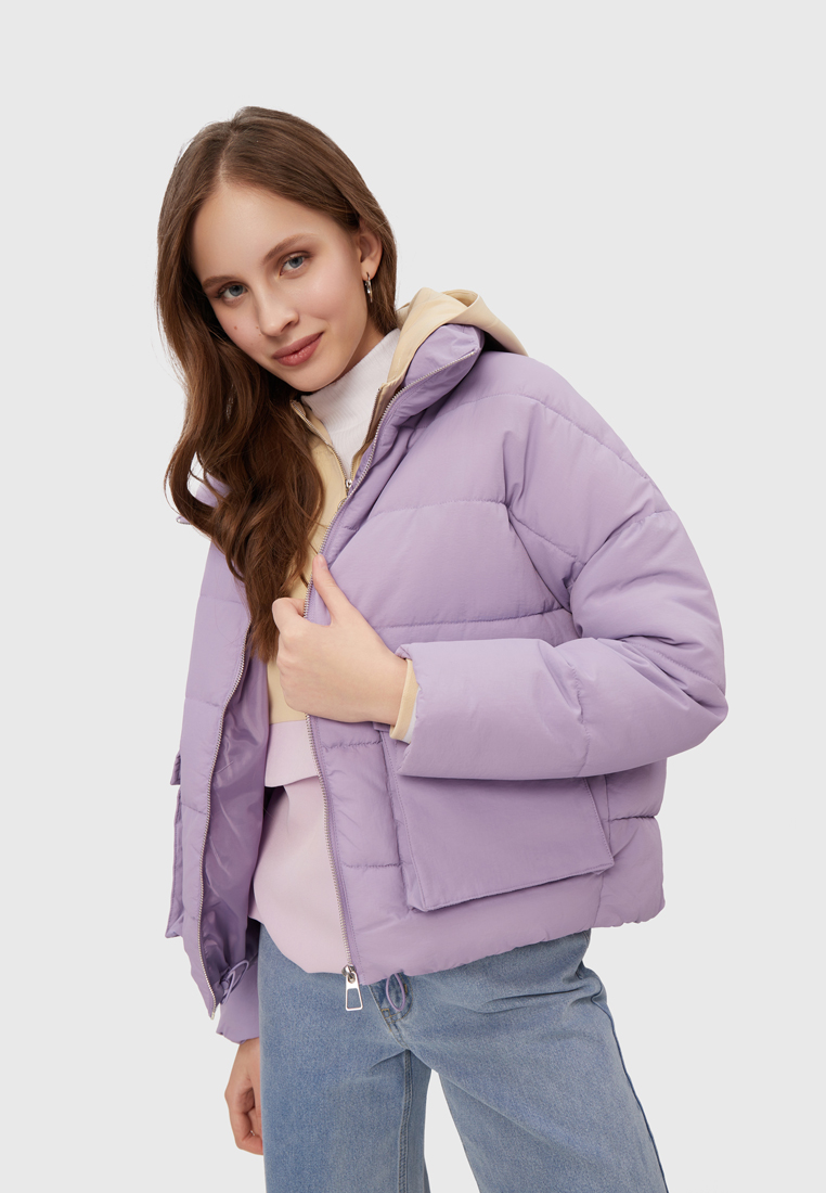 фото Куртка женская modis m221w00135 фиолетовая xl
