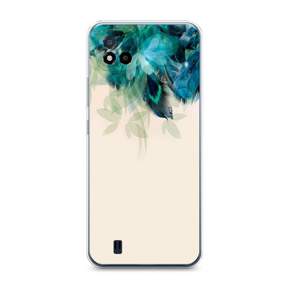 фото Силиконовый чехол "перья голубого цвета" на realme c11 (2021) awog