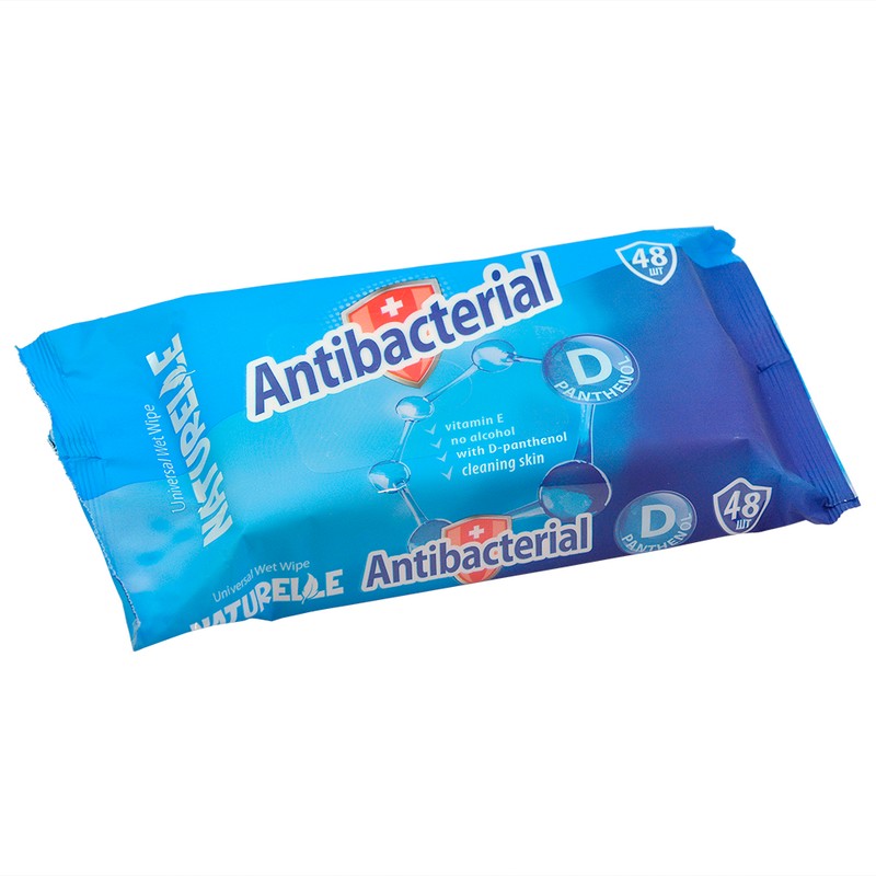 фото Влажные салфетки naturelle antibacterial антибактериальные, с d-пантенолом, 48 шт.