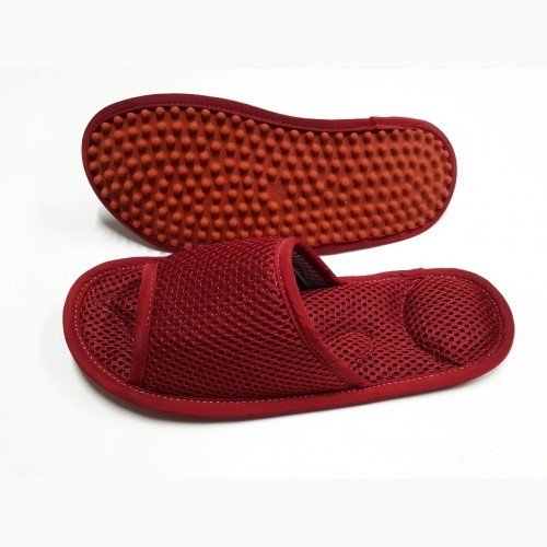 Массажные детские тапочки Темно-красные