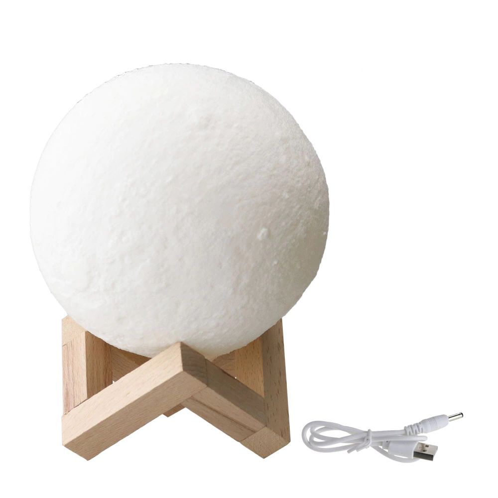 Ночник Moon lamp луна диаметром 20 см, 3D ночник пластик луна белая средняя от бат 3lr44 в компл 10х10х9 см