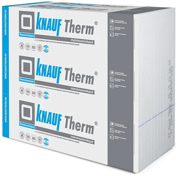 KNAUF Therm Дача пенопласт 1000х1000х50мм (упак. 24шт=24м2=1,2м3) 100043968287