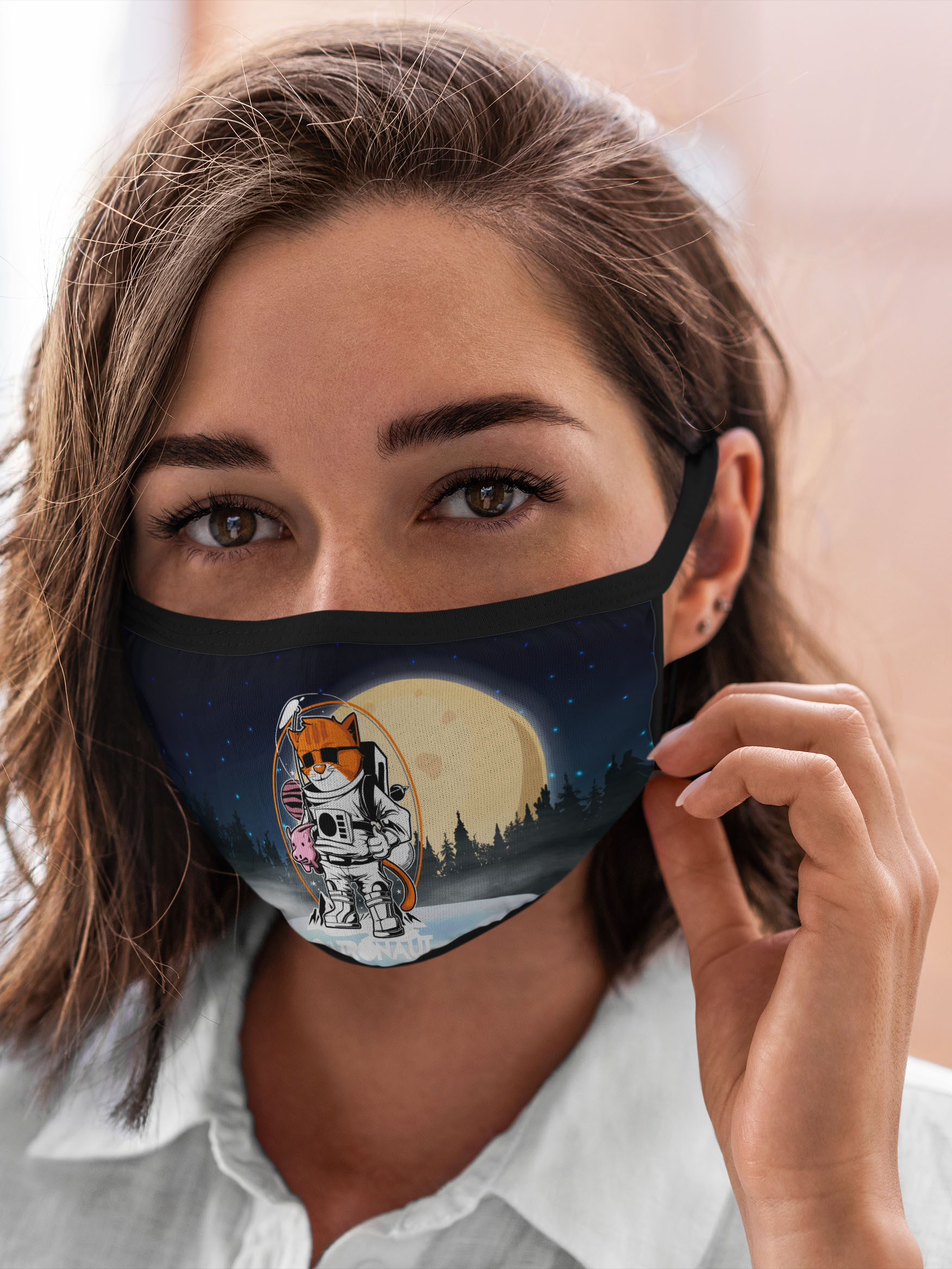 

Многоразовая маска унисекс Burnettie День Космонавтики Catronaut, Разноцветный, День Космонавтики Catronaut