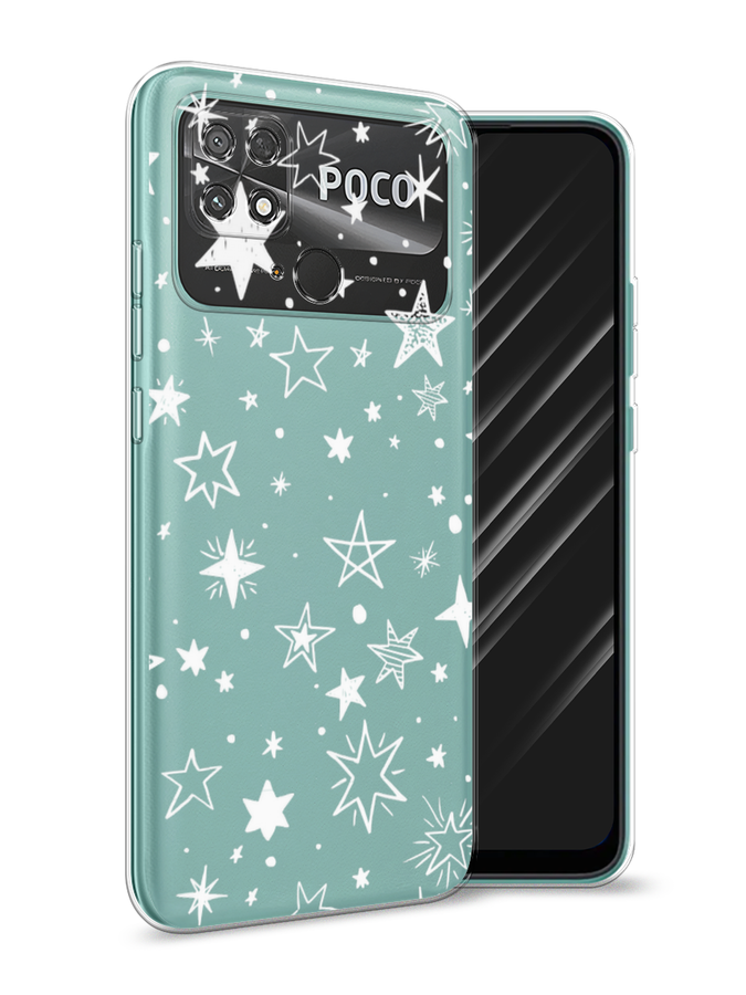 

Чехол Awog на Poco C40 "Звездочки графика белая", Разноцветный, 315850-7