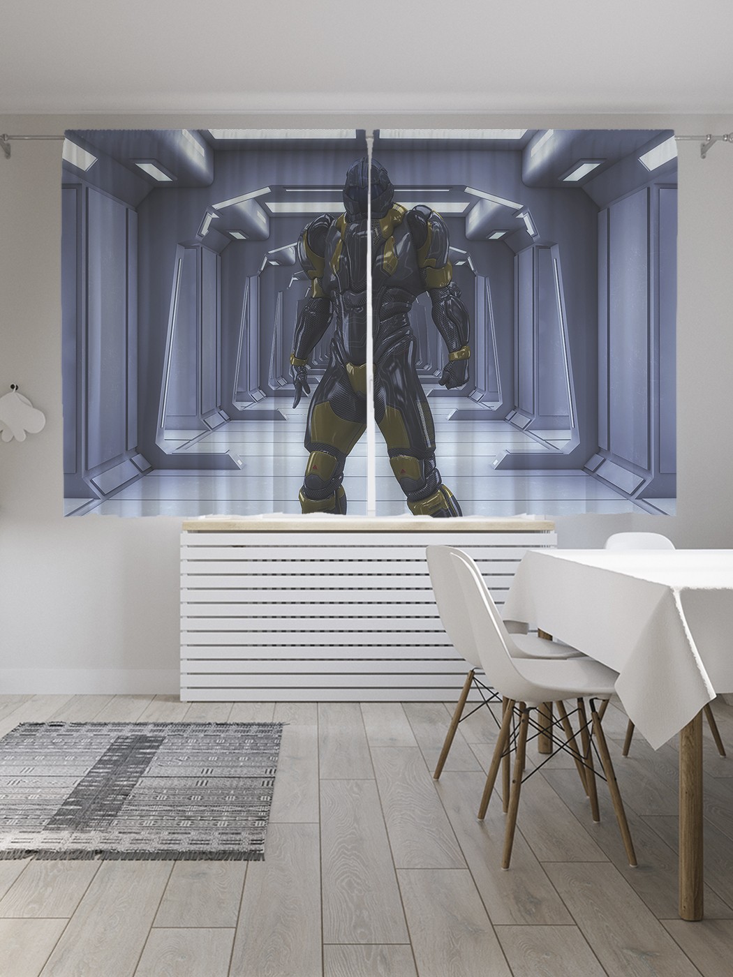 

Классические шторы JoyArty "Космический воин", серия Oxford DeLux, 2 полотна 145x180 см, Космический воин