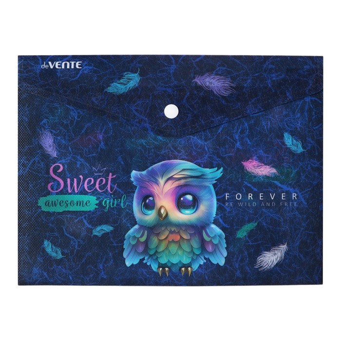 

Папка-конверт deVENTE Happy Owl А5 на кнопке 240 х 180мм, 180мкм фактура