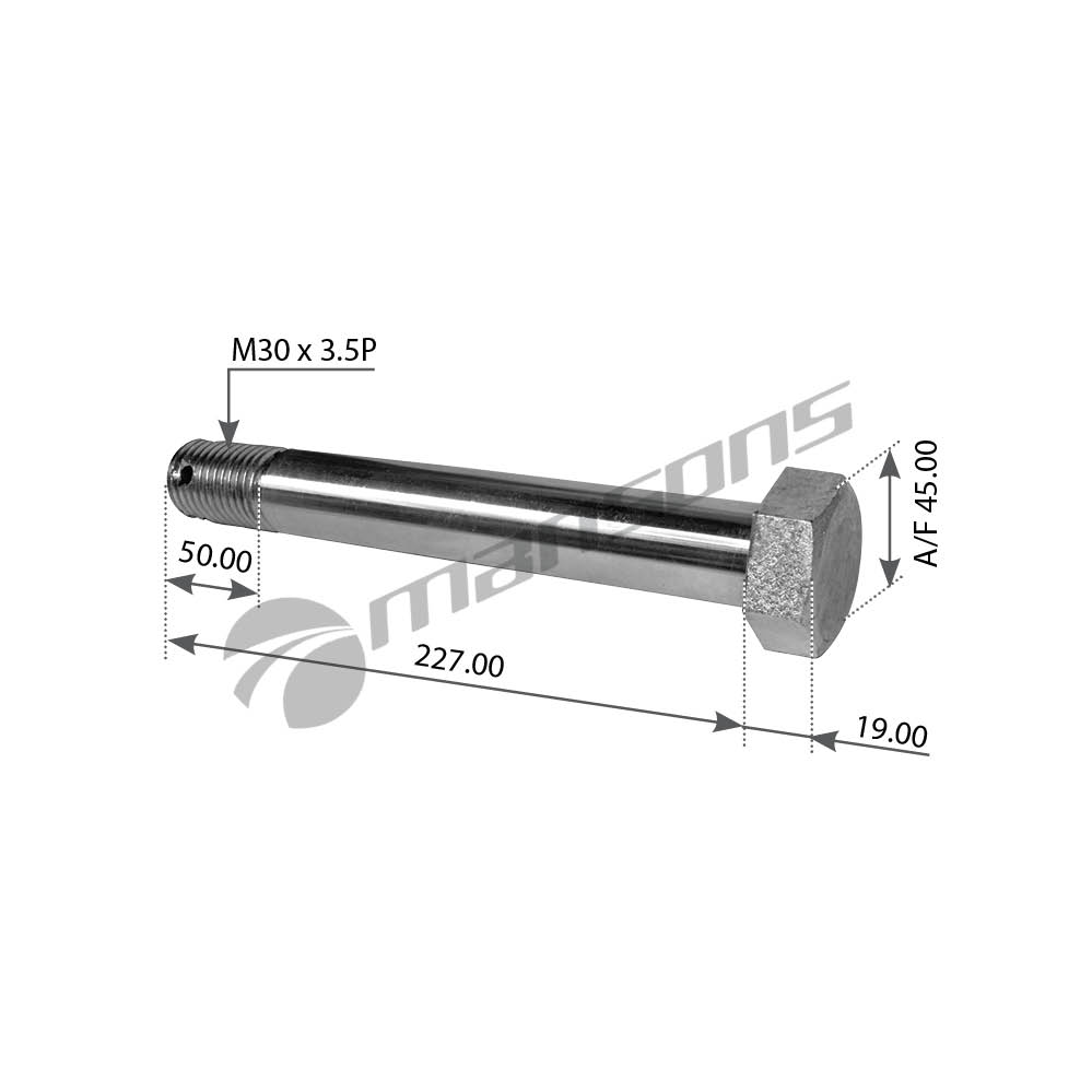 Болт М30х225 полурессоры без гайки