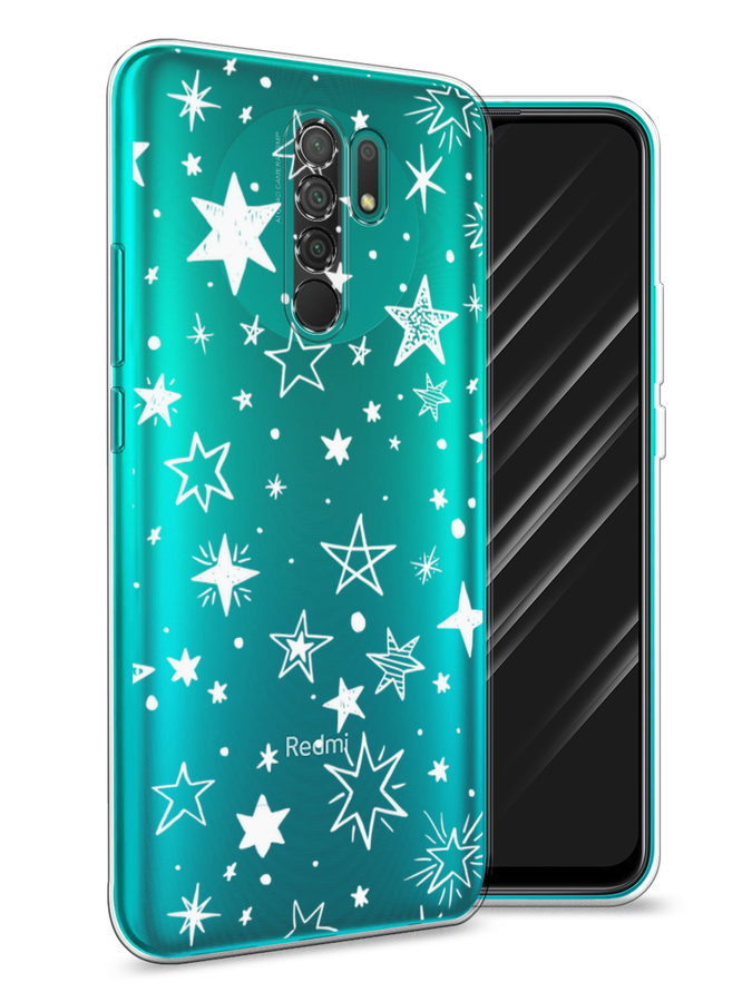 

Чехол Awog на Xiaomi Redmi 9 "Звездочки графика белая", Разноцветный, 38350-7