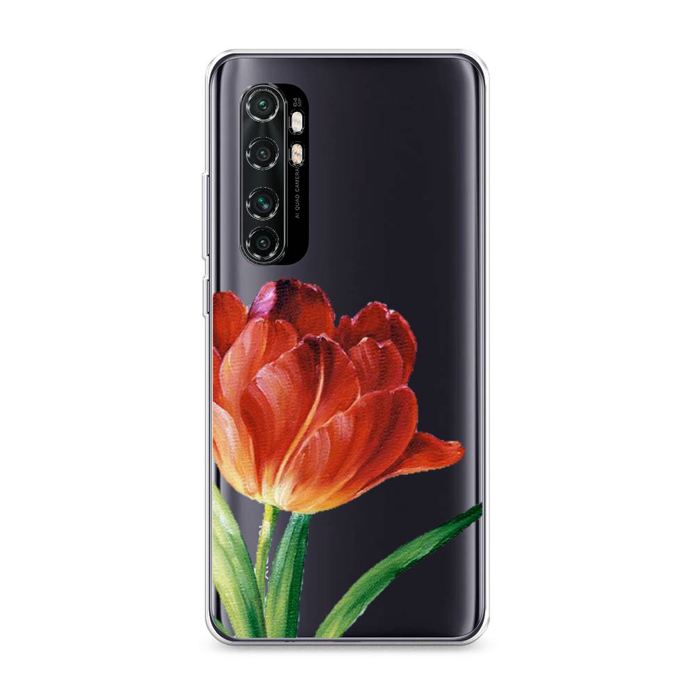 

Чехол Awog на Xiaomi Mi Note 10 Lite "Красный тюльпан", Разноцветный, 38450-8