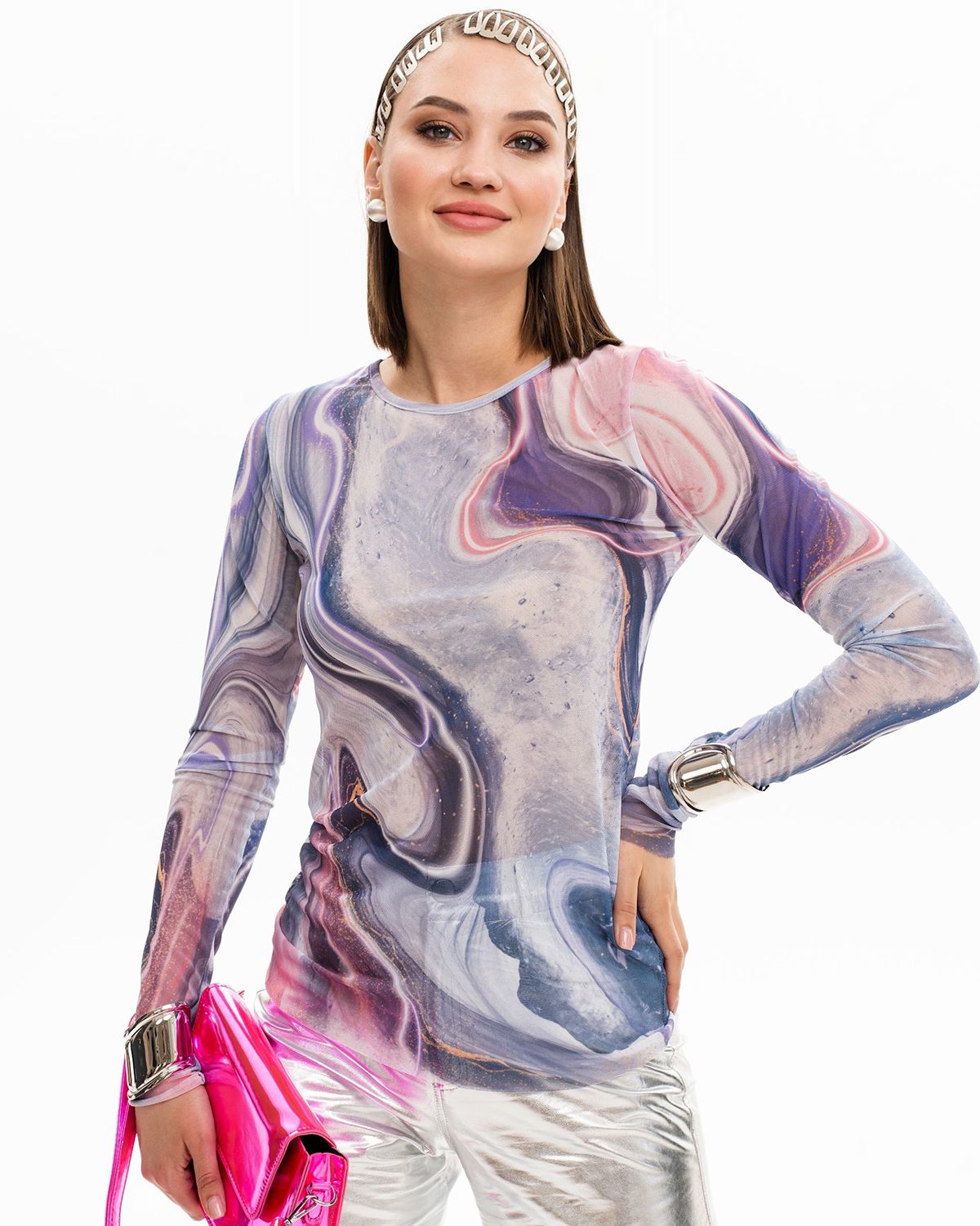 

Лонгслив женский SAHAR Art lab O457.4 белый 50-52 RU, O457.4