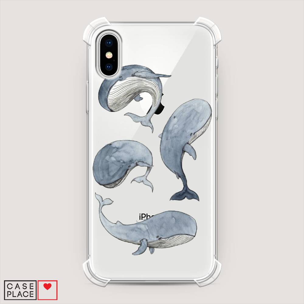 

Чехол Awog на Apple iPhone XS (10S) / Айфон XS (10S) "Киты", Разноцветный, 11851-1
