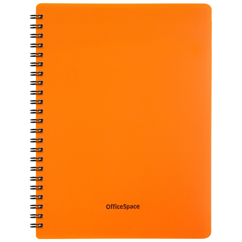 Тетрадь 48л А5 клетка на гребне OfficeSpace Neon пластиковая обложка оранжевая (3шт)