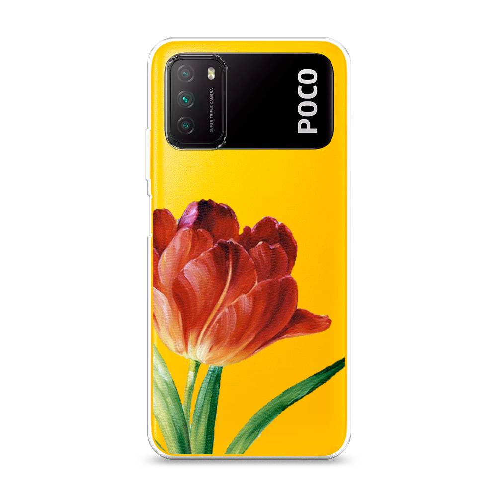

Чехол Awog на Poco M3 "Красный тюльпан", Разноцветный, 39550-8