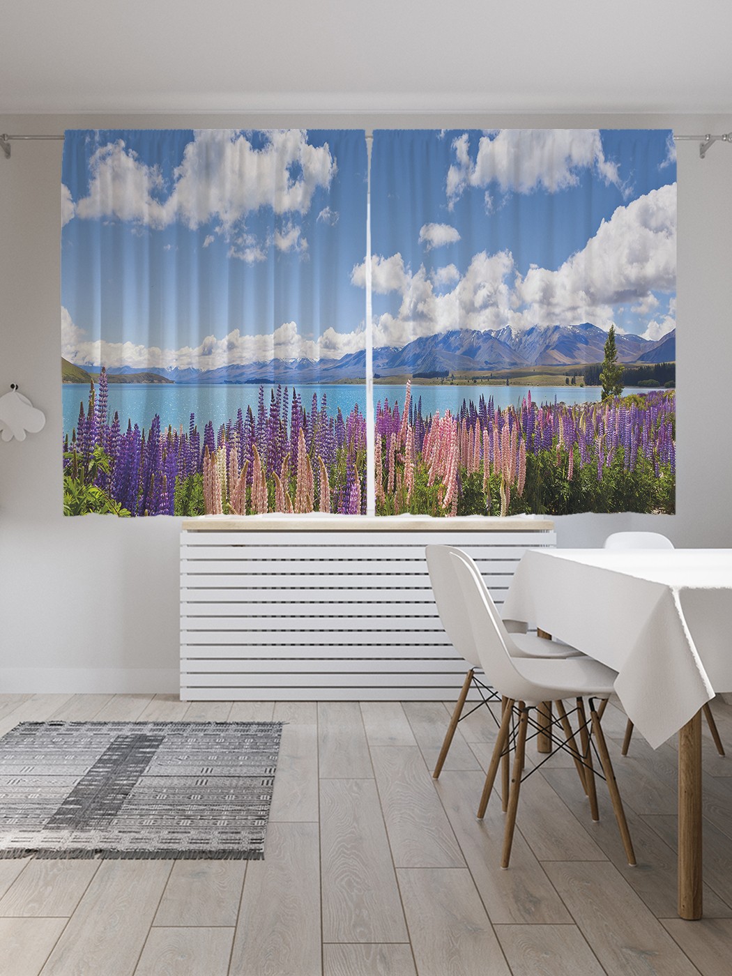 

Классические шторы JoyArty "Лавандовое поле у реки", Oxford DeLux, 2 полотна 145x180 см, Лавандовое поле у реки