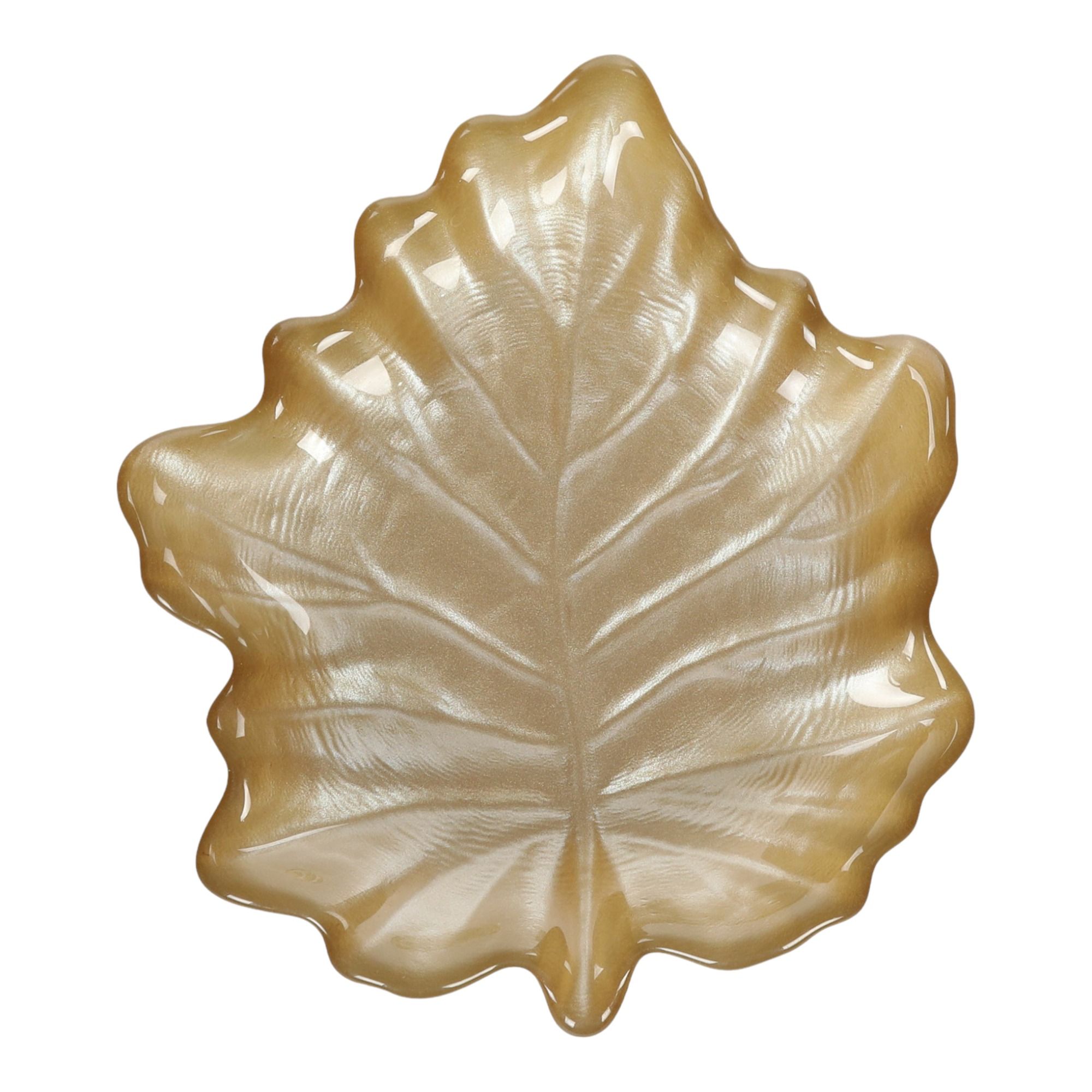 

Блюдо сервировочное ArdaCam Leaves желтый метал 14,5x12,5 см
