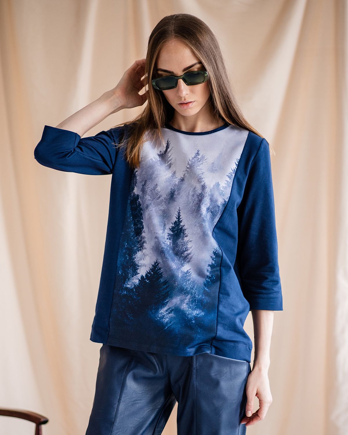 

Лонгслив женский SAHAR Art lab O61.8 синий 46 RU, O61.8