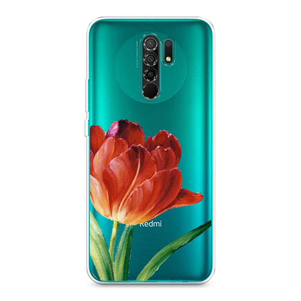 

Чехол Awog на Xiaomi Redmi 9 "Красный тюльпан", Разноцветный, 38350-8