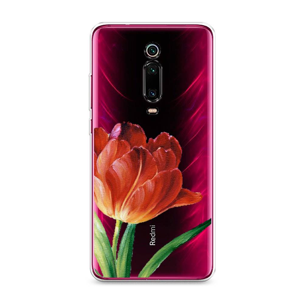 фото Силиконовый чехол "красный тюльпан" на xiaomi redmi k20 pro awog