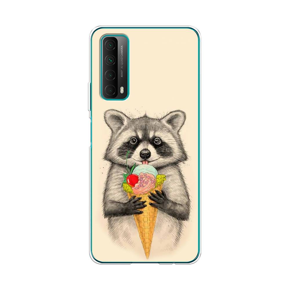 

Чехол Awog на Huawei P Smart 2021 "Енот с мороженым", Разноцветный, 6104750-10