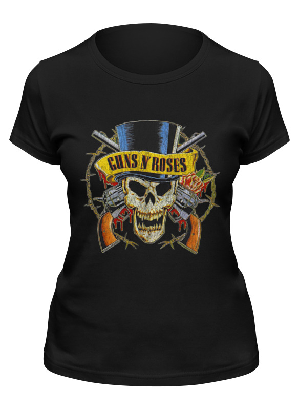 

Футболка женская Printio Guns n' roses черная 2XL, Черный, Guns n' roses