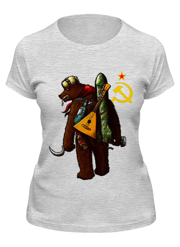 

Футболка женская Printio Angry russian bear серая 2XL, Серый, Angry russian bear