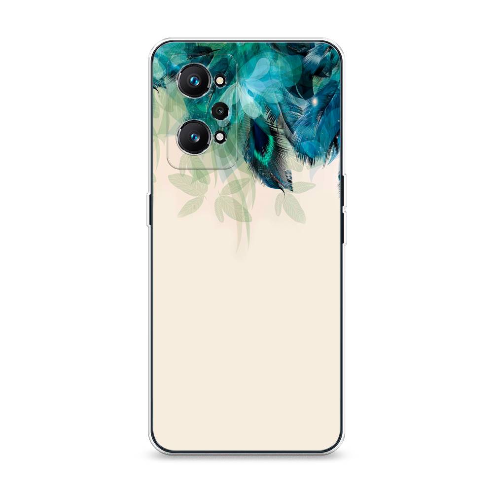 фото Силиконовый чехол "перья голубого цвета" на realme gt neo 2 awog