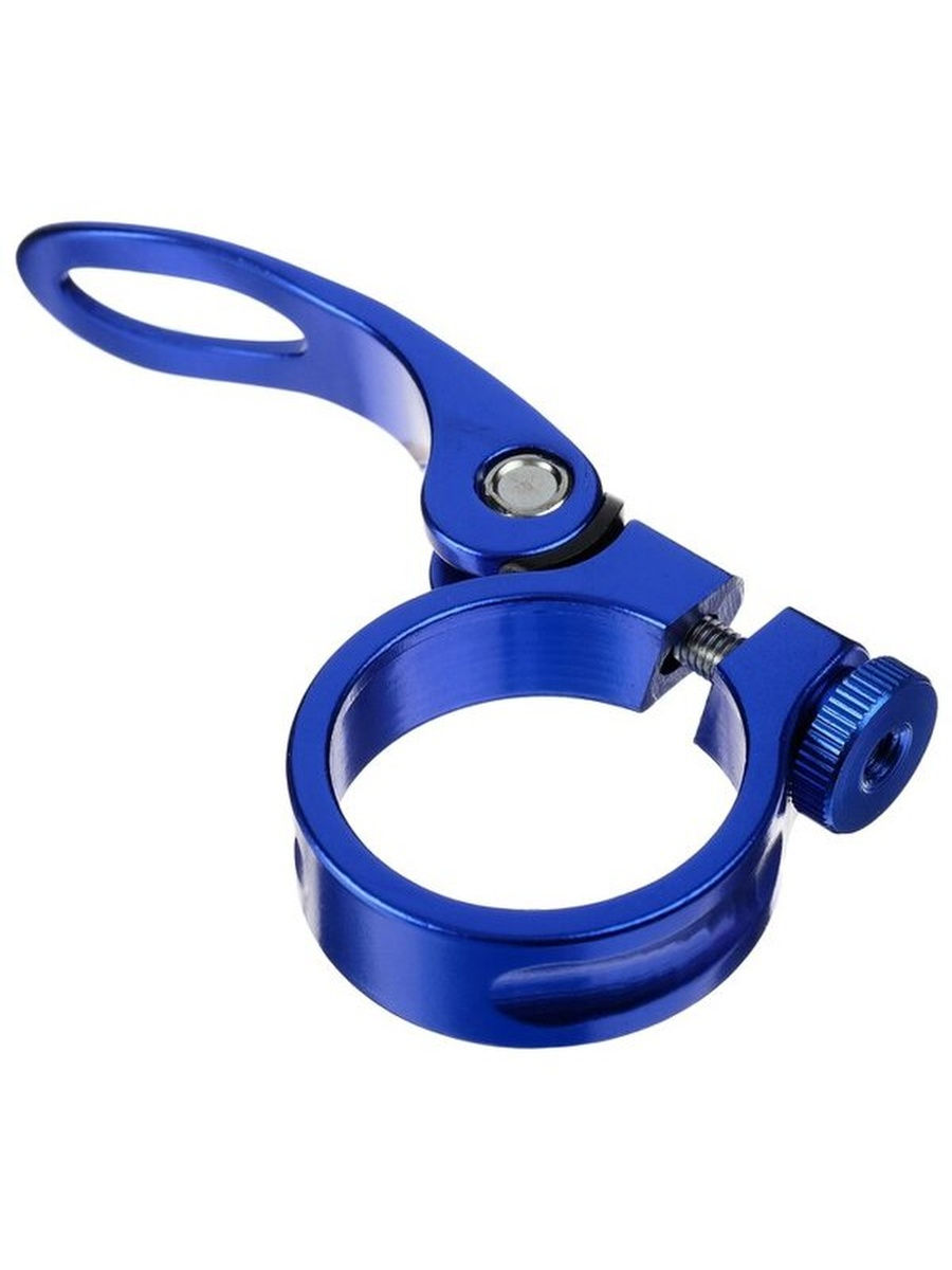 Зажим велосипедной подседельной трубы BLF-Z1 31,8 мм эксцентрик алюминий, синий