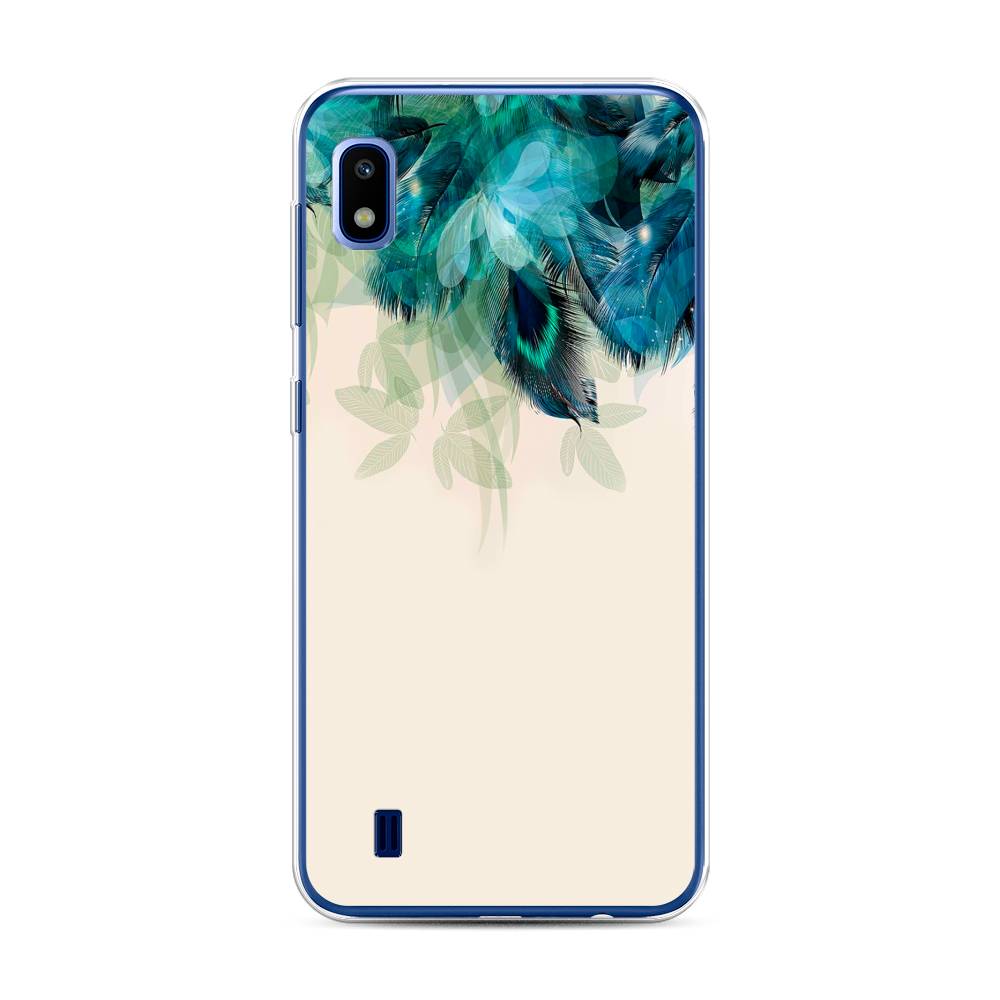 фото Силиконовый чехол "перья голубого цвета" на samsung galaxy a10 awog