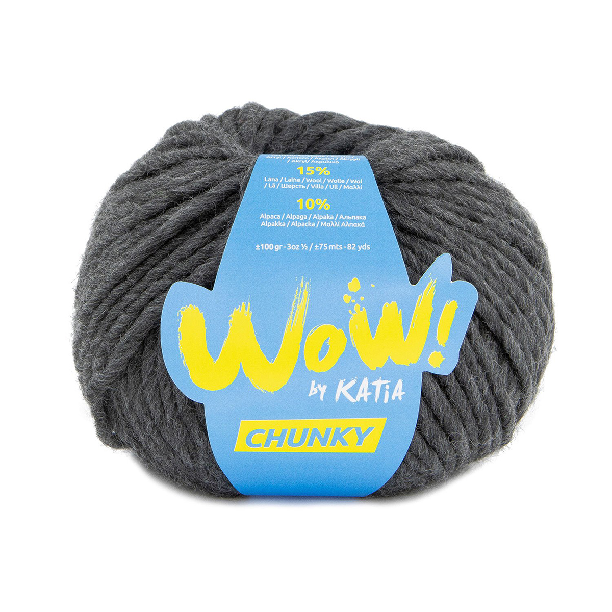 

Пряжа для вязания Wow-Chunky by Katia, цвет 52, серый, Wow-Chunky