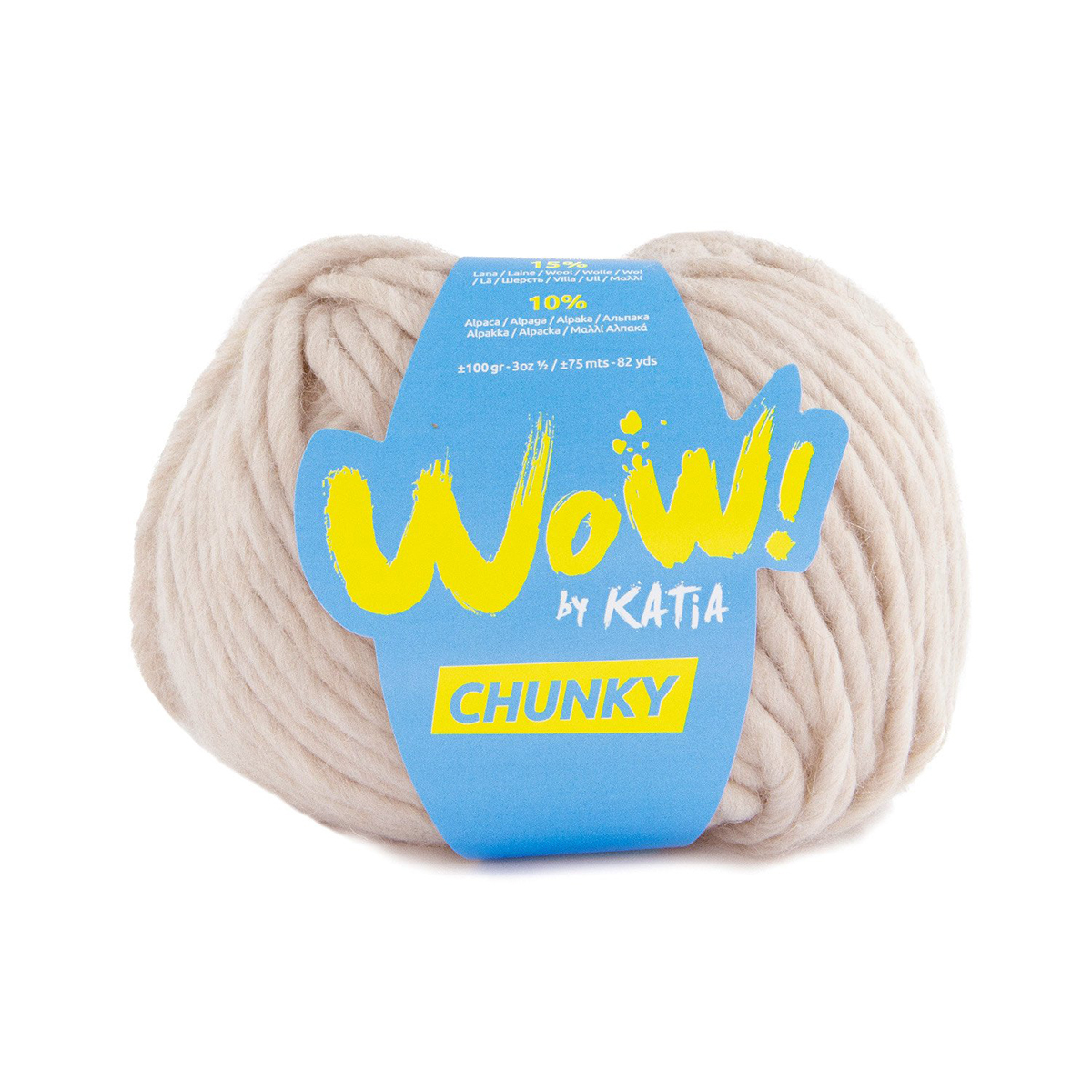 

Пряжа для вязания Wow-Chunky by Katia, цвет 55, светло-бежевый, Wow-Chunky