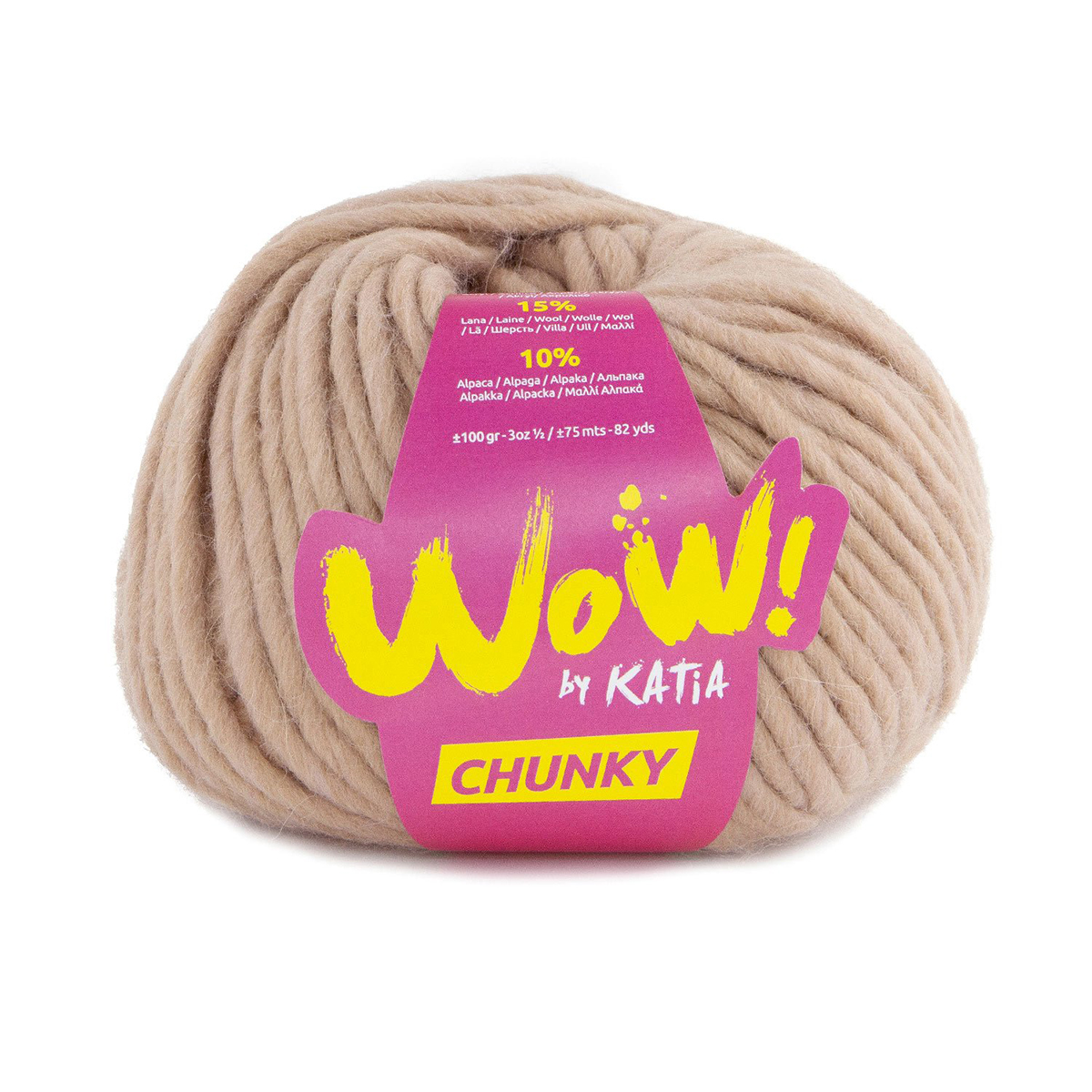 

Пряжа для вязания Wow-Chunky by Katia, цвет 59, бежевый, Wow-Chunky