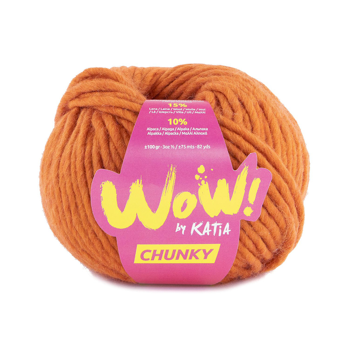 

Пряжа для вязания Wow-Chunky by Katia, цвет 60, оранжевый, Wow-Chunky