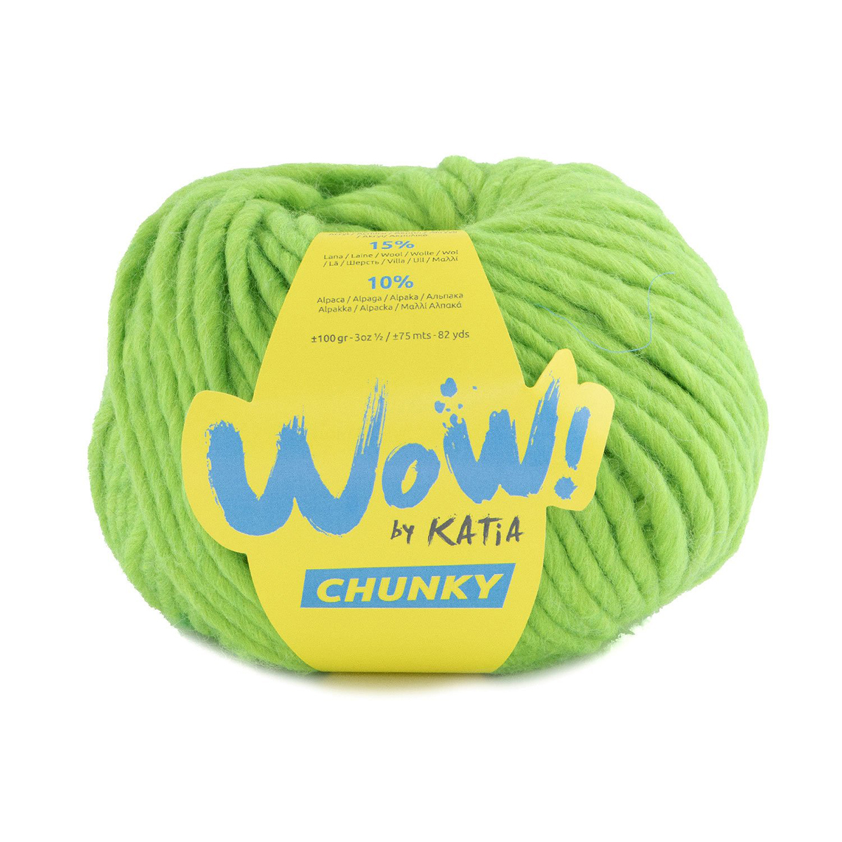 

Пряжа для вязания Wow-Chunky by Katia, цвет 62, салатовый, Wow-Chunky
