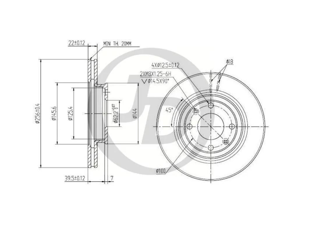 

Тормозный колодки JUST DRIVE передний 256x22 мм 4 отверстия JBD0049